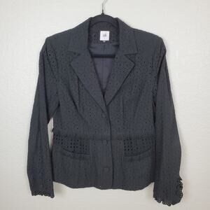 Cabi Blazer Womens Size 4 Eyelet Flamenco Jacket Lace 5293‎ Black Long Sleeve